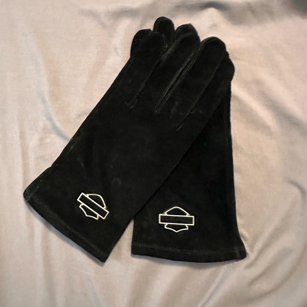 Harley-Davidson Black Suede Gloves
